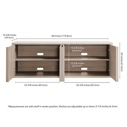 Kai Rectangular TV Stand for TV's up to 75" in Alder White