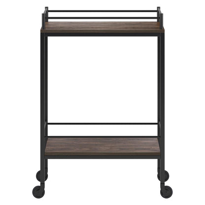 Barnes 23.5'' Wide Rectangular Bar Cart in Alder Brown