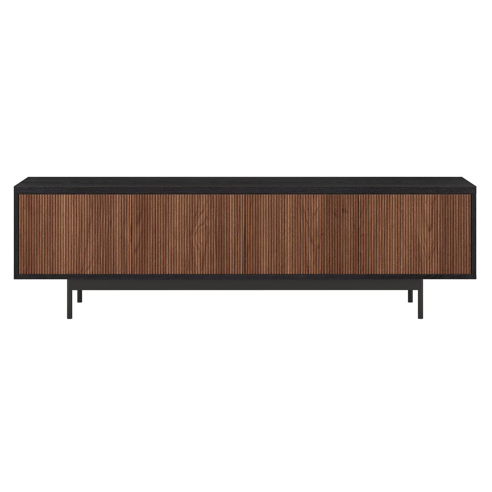 Whitman Rectangular TV Stand for TV's up to 75" in Black Grain/Satin Walnut