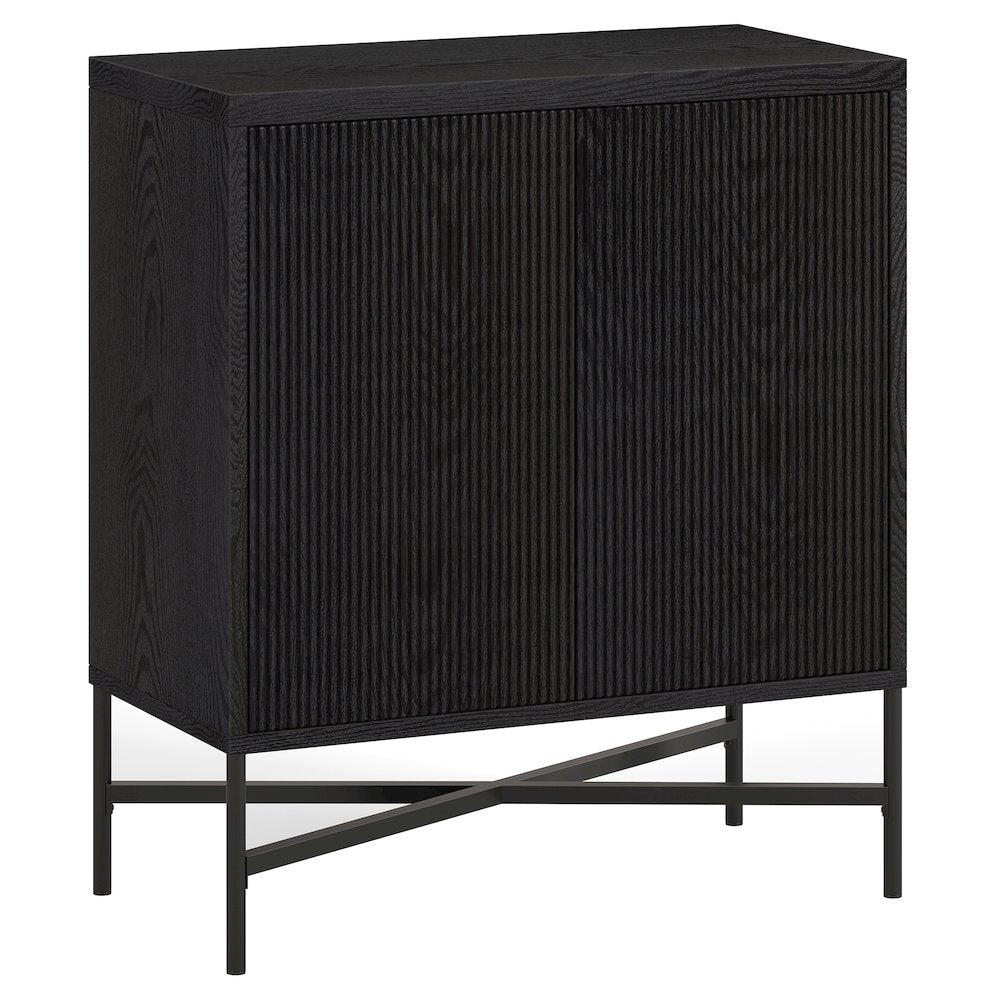 Henn&Hart 28" Fluted Accent Cabinet, Ribbed Modern Sideboard Buffet Cabinet
