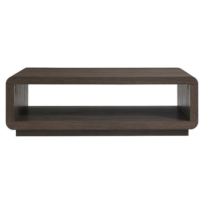 Henn&Hart 48" Modern Rectangular Coffee Table with Open Storage Shelf for