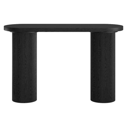 Henn&Hart 55" Wooden Rectangular Fluted Console Table, Ribbed Entryway Table