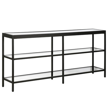 Alexis 64'' Wide Rectangular Console Table in Blackened Bronze
