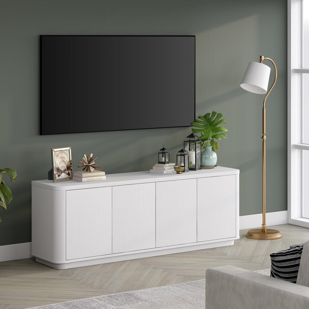 Plympton Rectangular TV Stand for TV's up to 75" in White