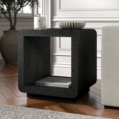 Henn&Hart 20" Modern Square End Table, Side Table, Nightstand with Plinth Base