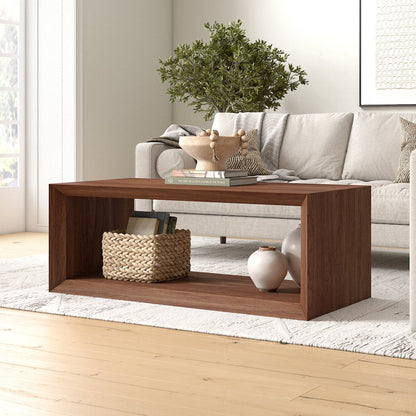 Osmond 48" Wide Rectangular Coffee Table in Satin Walnut