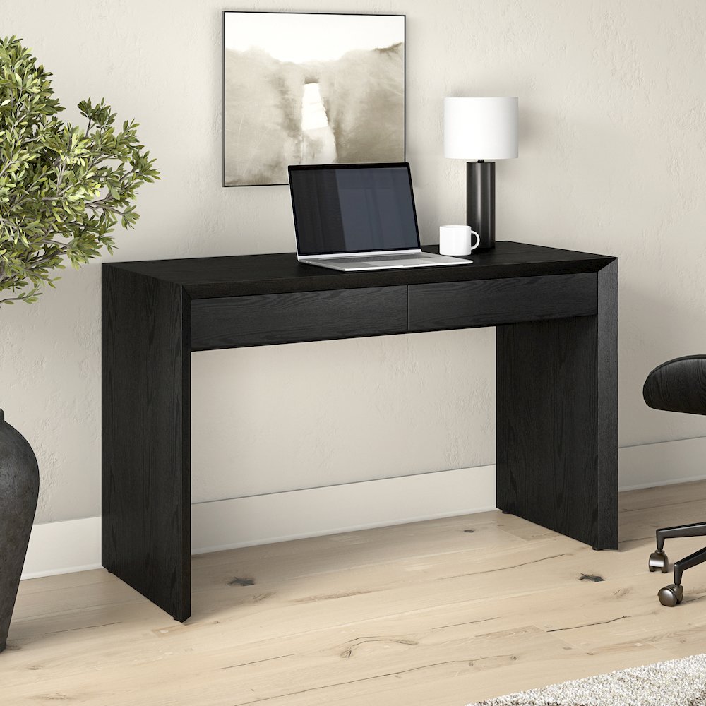 Pembroke 48'' Wide Rectangular Desk in Black Grain