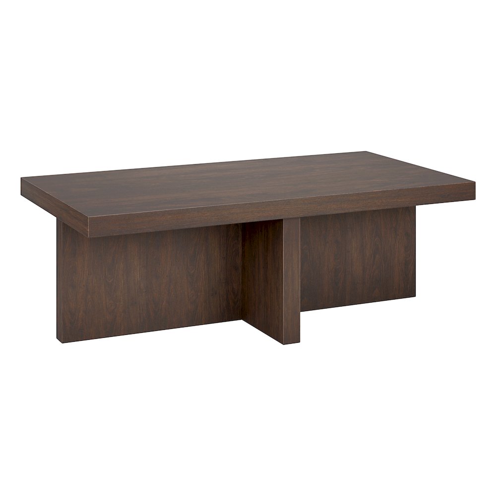 Elna 44" Wide Rectangular Coffee Table in Alder Brown