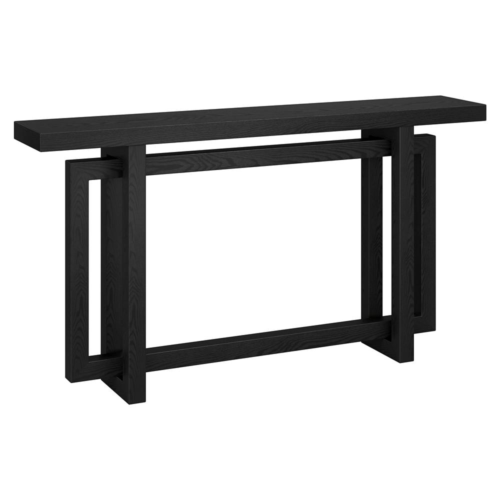 Breslow 55" Wide Rectangular Console Table in Black Grain