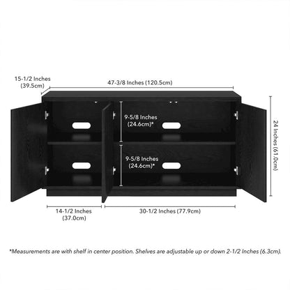 Hanson Rectangular TV Stand for TV's up to 50" in Black Grain