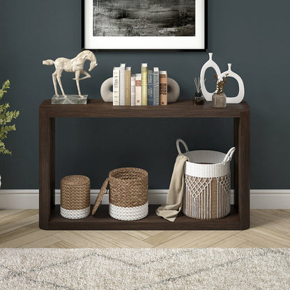 Kellan 52" Wide Rectangular Console Table in Alder Brown
