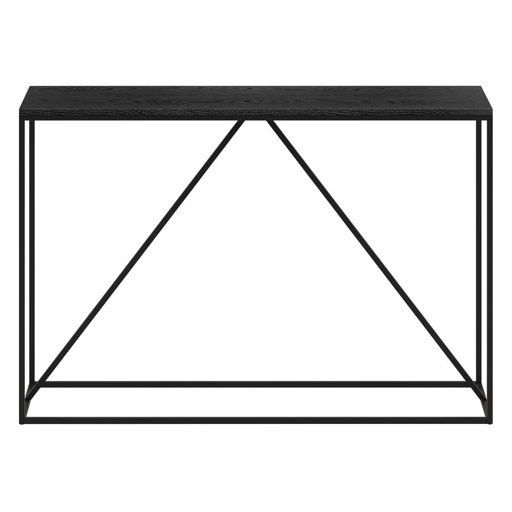 Nia 45" Wide Rectangular Console Table in Blackened Bronze/Black Grain
