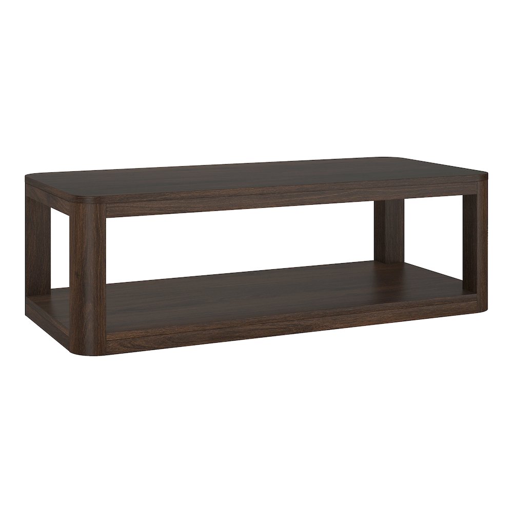 Stellan 47" Wide Rectangular Coffee Table in Alder Brown