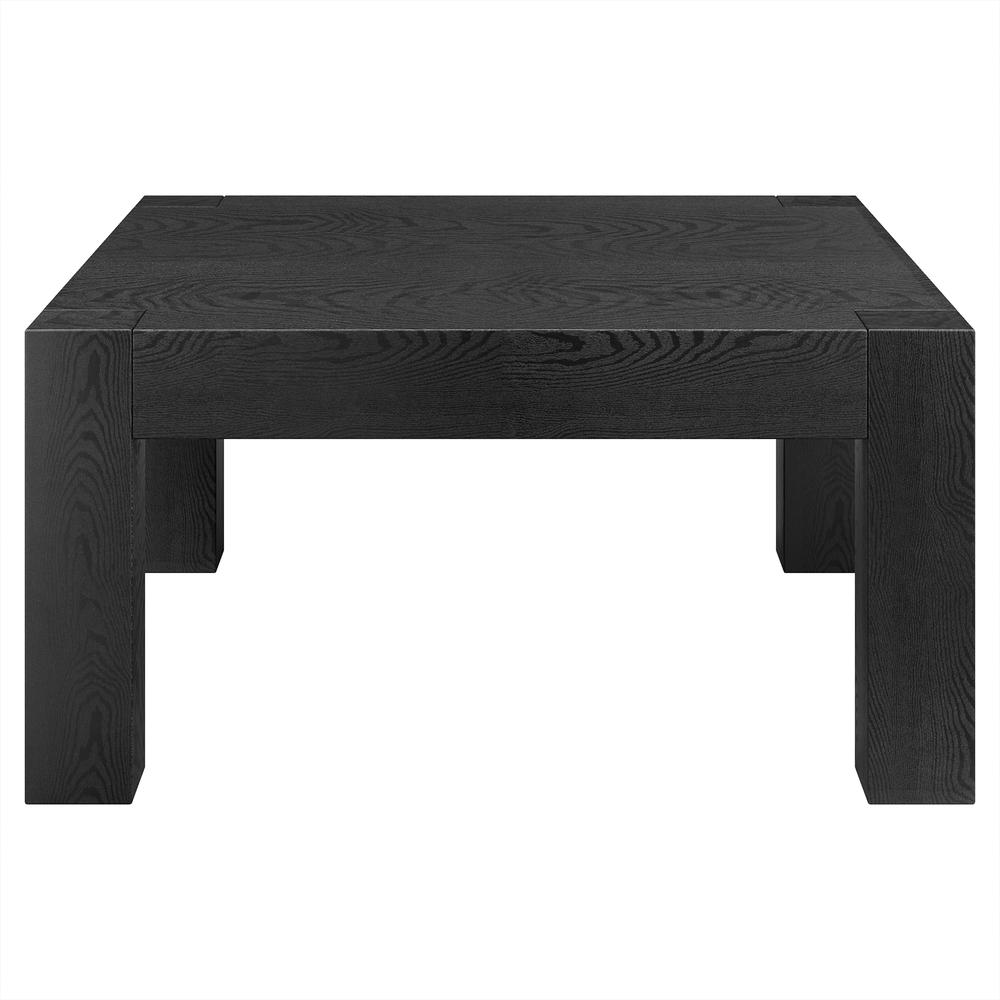 Langston 34" Wide Square Coffee Table in Black Grain