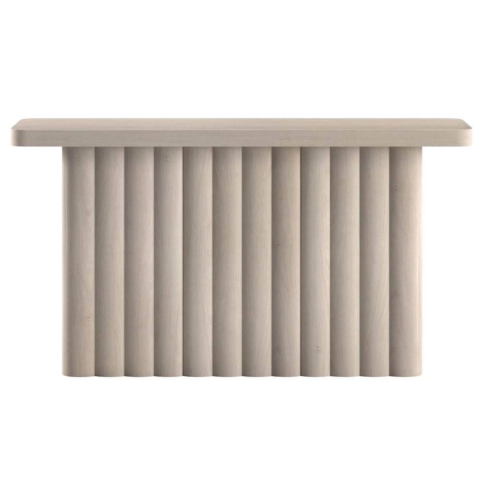 Henn&Hart 55'' Fluted Modern Rectangular Console Table, Ribbed Entryway Table