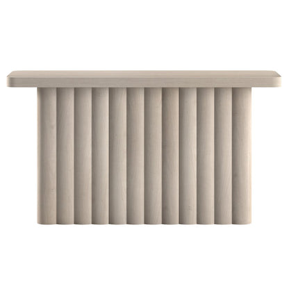 Henn&Hart 55'' Fluted Modern Rectangular Console Table, Ribbed Entryway Table