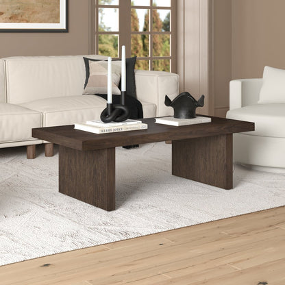 Soren 48" Wide Rectangular Coffee Table in Alder Brown