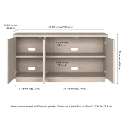 Hanson Rectangular TV Stand for TV's up to 50" in Alder White