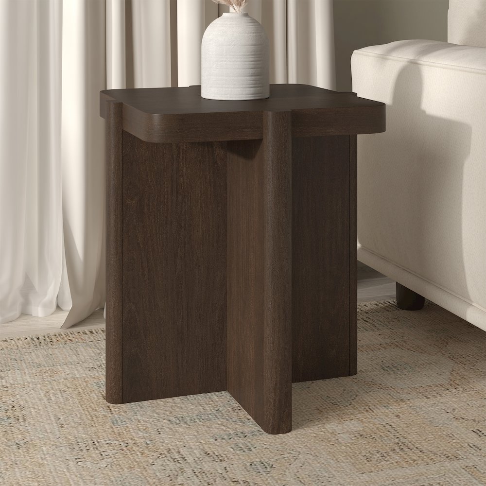 Henn&Hart 20" Modern Square End Table, Side Table , Nightstand with X-Base for