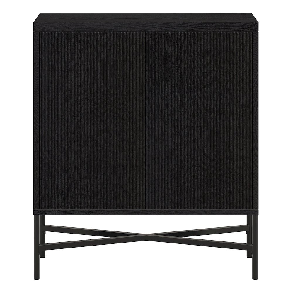 Henn&Hart 28" Fluted Accent Cabinet, Ribbed Modern Sideboard Buffet Cabinet