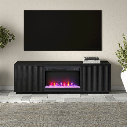 Rectangular TV Stand with 26" Crystal Fireplace for TV's up to 78"