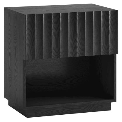 Henn&Hart 24'' Fluted Modern Rectangular Nightstand, Side Table with Ribbed