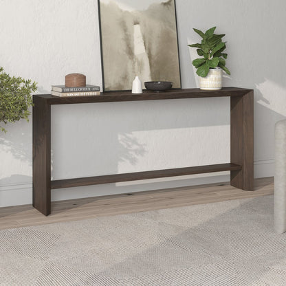 Osman 64" Wide Rectangular Console Table in Alder Brown