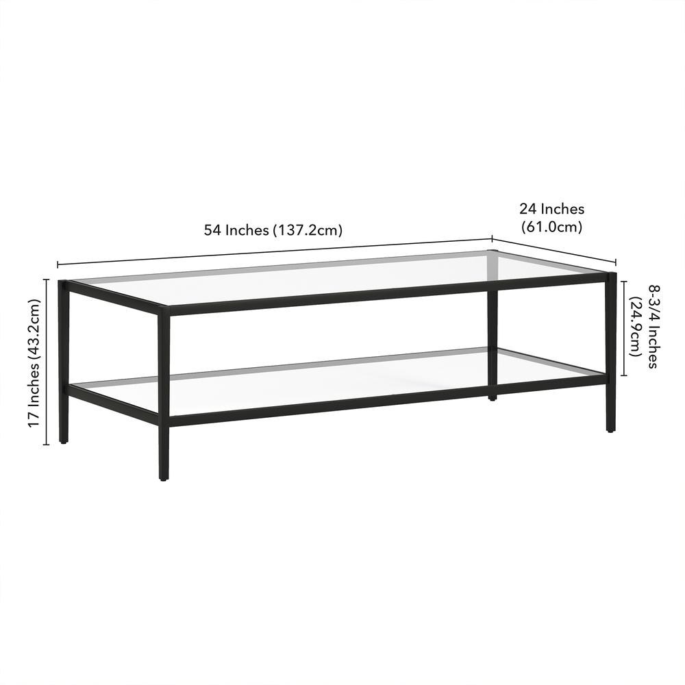 Hera 54'' Wide Rectangular Coffee Table in Blackened Bronze