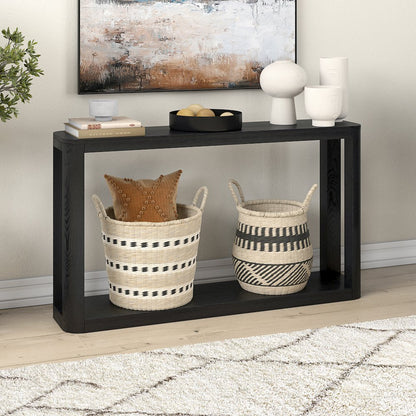 Stellan 52" Wide Rectangular Console Table in Black Grain