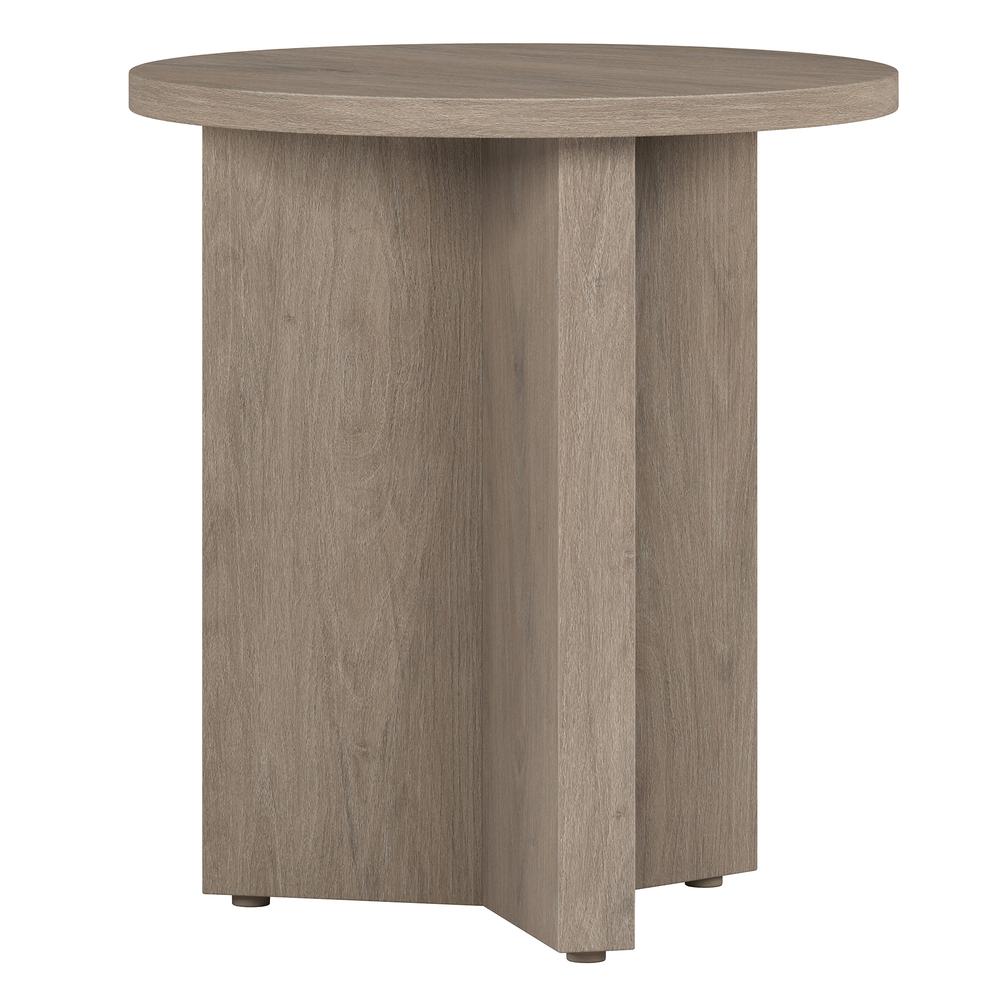 Anders 20" Wide Round Side Table in Antiqued Gray Oak