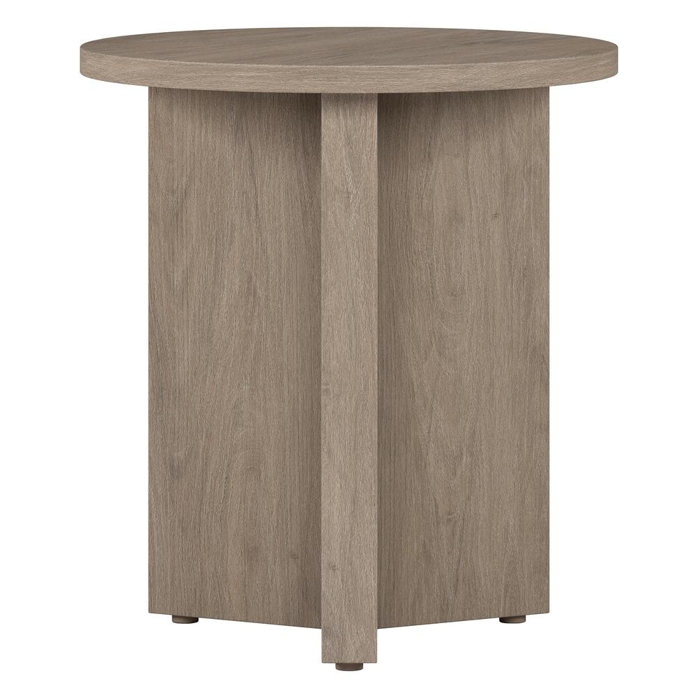Anders 20" Wide Round Side Table in Antiqued Gray Oak