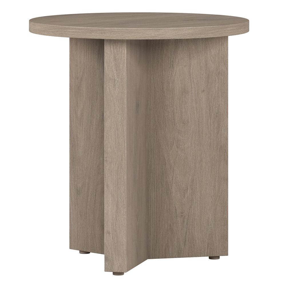 Anders 20" Wide Round Side Table in Antiqued Gray Oak
