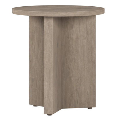 Anders 20" Wide Round Side Table in Antiqued Gray Oak