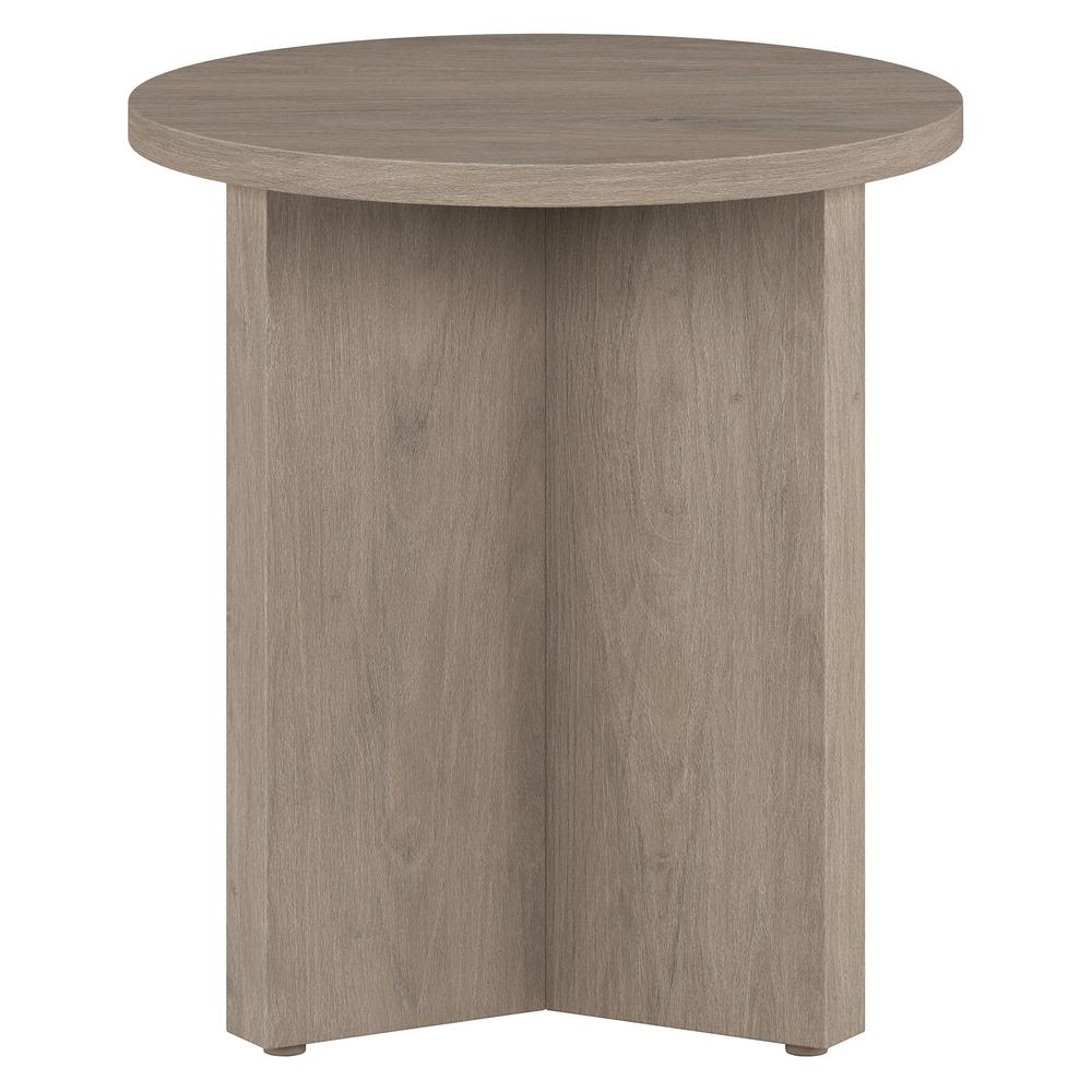 Anders 20" Wide Round Side Table in Antiqued Gray Oak