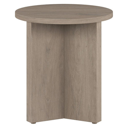 Anders 20" Wide Round Side Table in Antiqued Gray Oak