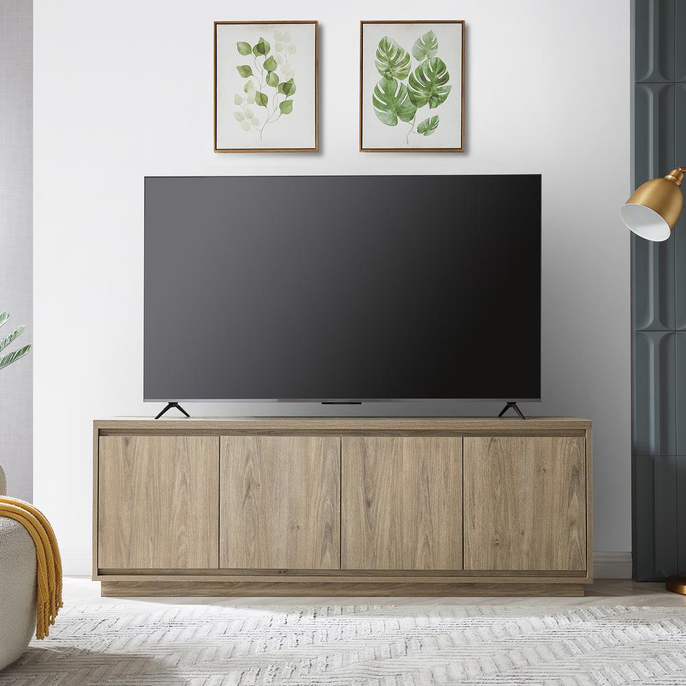 Presque Rectangular TV Stand for TV's up to 80" in Gray