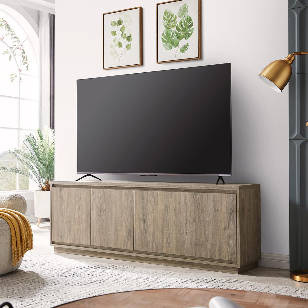 Presque Rectangular TV Stand for TV's up to 80" in Gray