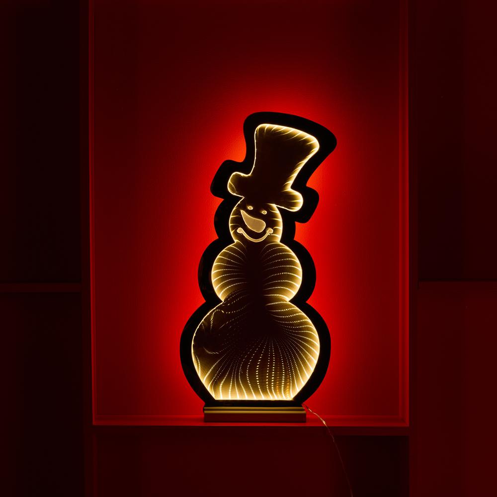 Snowman Infinity Light 24"H Acrylic UL Plug Included