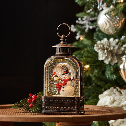 LED Snow Globe w/Snowman 9.75"H Plastic