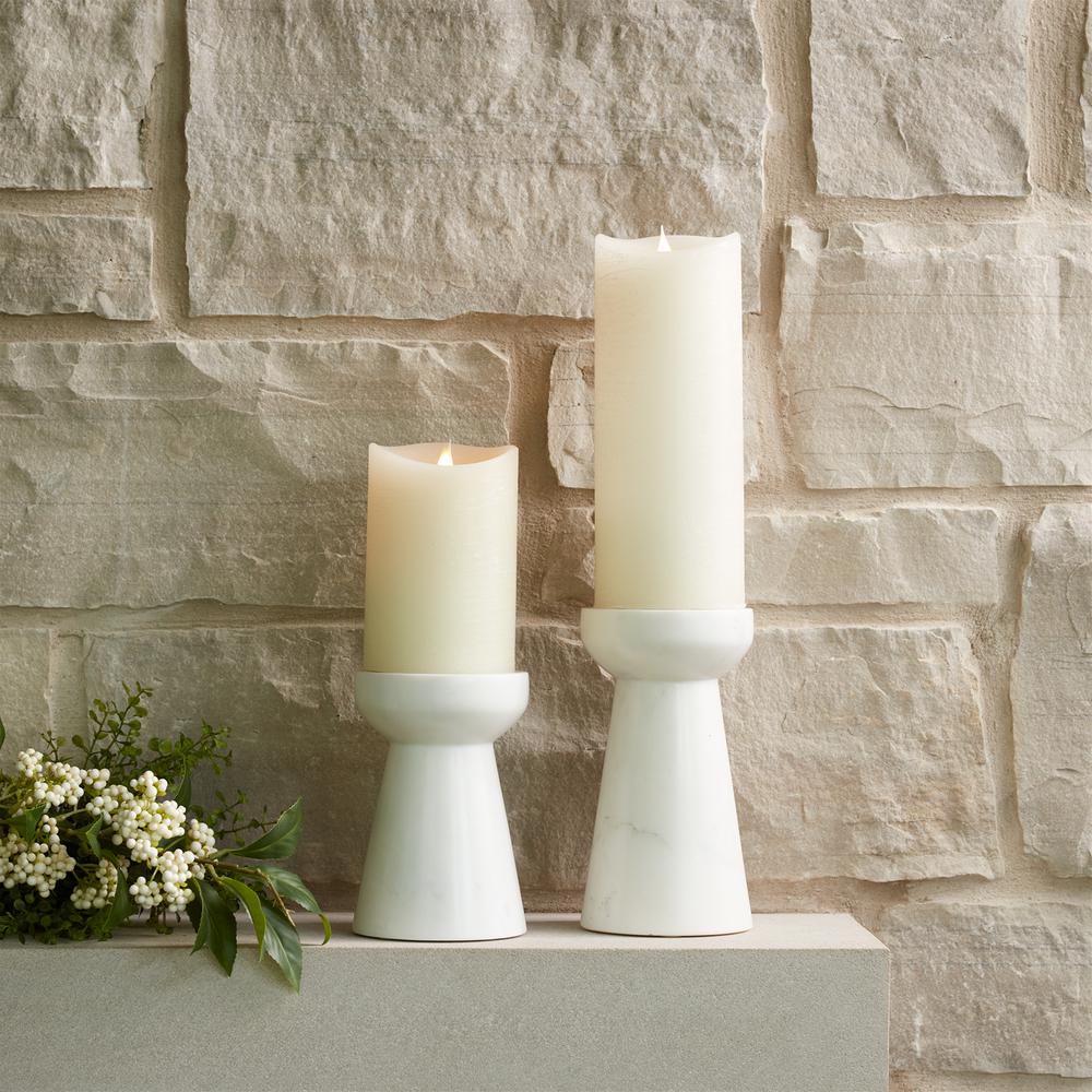 Candle Holder (Set of 2) 6"H, 7.5"H Marble