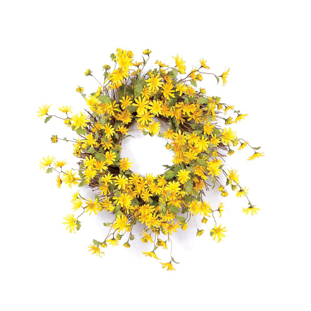 Daisy Wreath 23"D Polyester