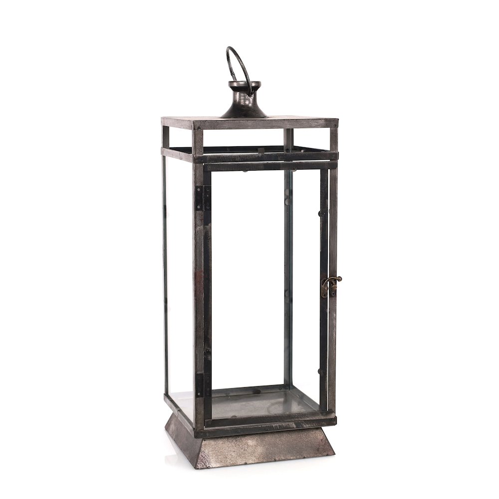 Black Metal Lantern 20.5"H