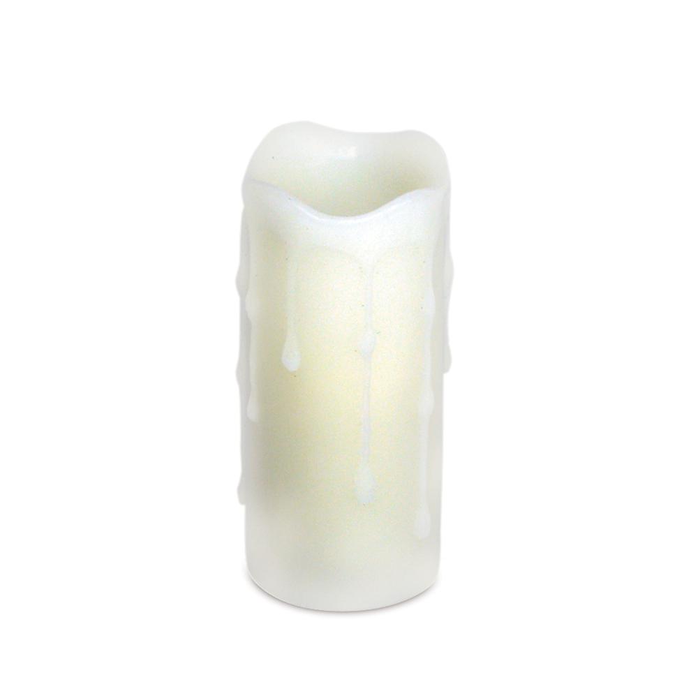 LED Wax Dripping Pillar Candle (Set of 6) 1.75"Dx4"H Wax/Plastic