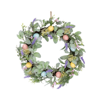 Pastel Egg Daisy Wreath