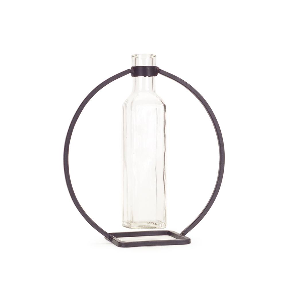 Hanging Vase in Circle Stand (Set of 4)  9"H