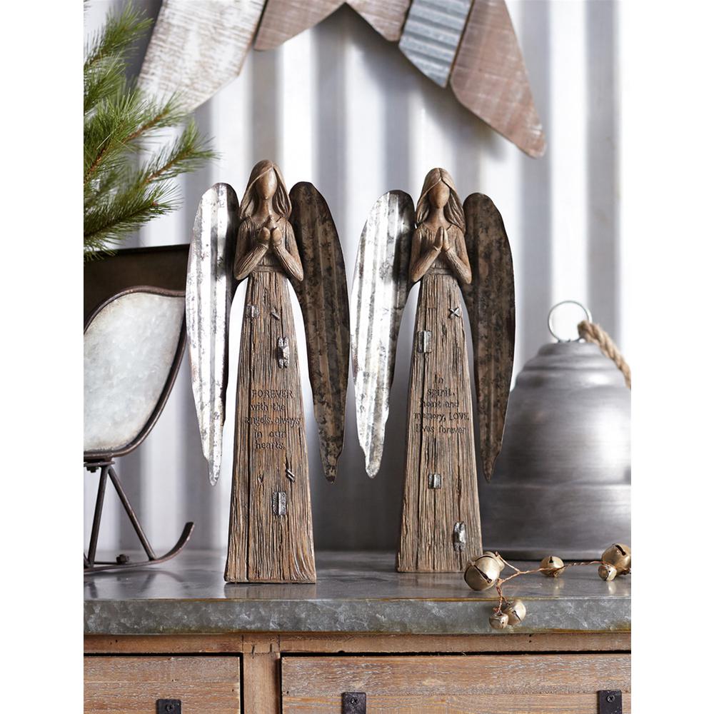 Angel (Set of 2) 13.75"H Polyresin/Metal