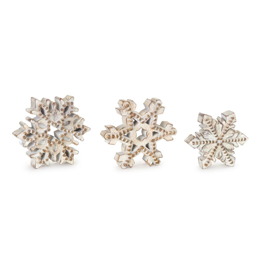 Snowflake (Set of 3) 6"H Resin