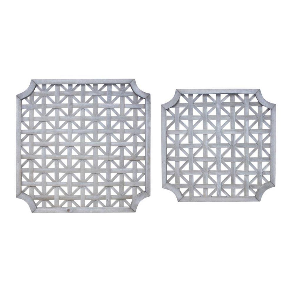 Wall Hanging (Set of 2) 23.25"SQ, 27.25"SQ Wood