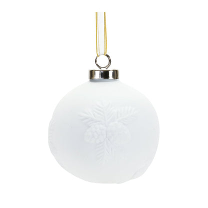 Pine Cone Ball Ornament (Set of 6) 3"D Porcelain