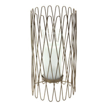 Candle Holder 7"D x 14.25"H Iron/Glass